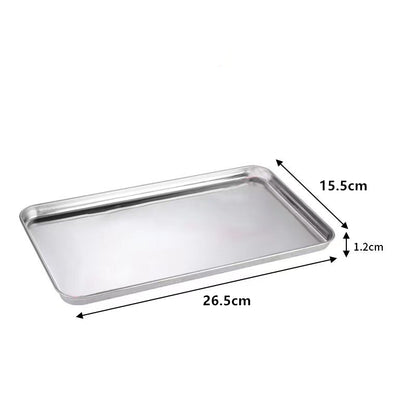 Rectangle Stainless Steel Tray, Buffet Presentation Tray, Metal Food Serving Plate, Rice Noodle Pan, Home Dishes Storage