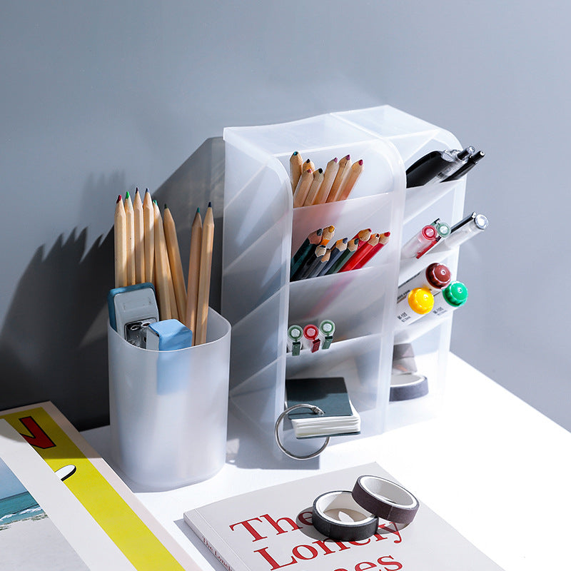 Desktop Organizer Stand, Large Capacity Storage Box, Pen Holder for Office and School Use
