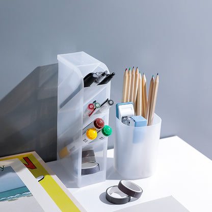 Desktop Organizer Stand, Large Capacity Storage Box, Pen Holder for Office and School Use