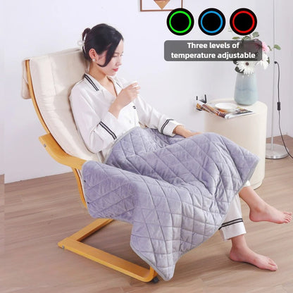 Winter Warm Portable Electric Heating Blanket, USB Heating Shawl Blanket, Powered Warmer Bed for Home Office