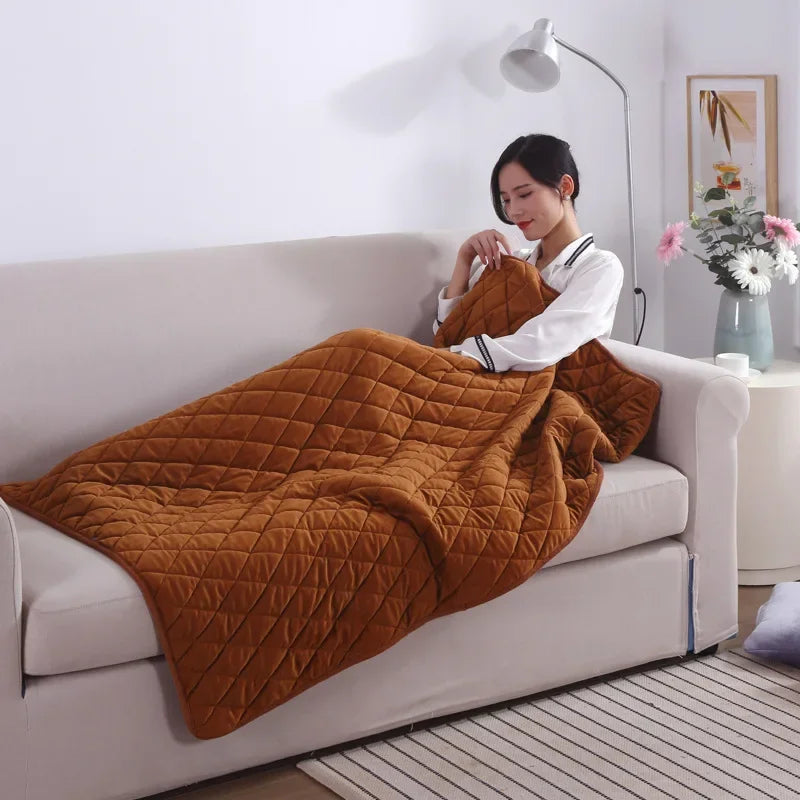 Winter Warm Portable Electric Heating Blanket, USB Heating Shawl Blanket, Powered Warmer Bed for Home Office