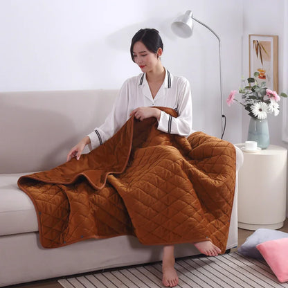 Winter Warm Portable Electric Heating Blanket, USB Heating Shawl Blanket, Powered Warmer Bed for Home Office