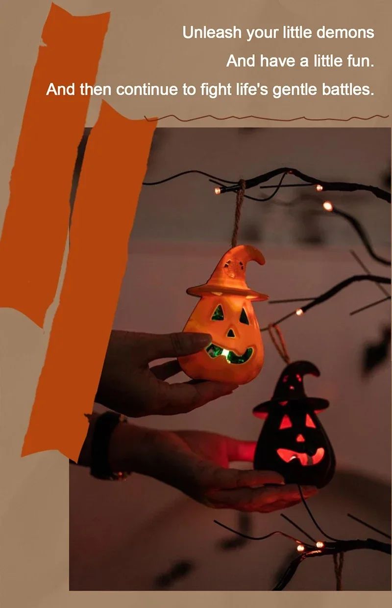 Halloween Pumpkin Skull LED Night Lantern