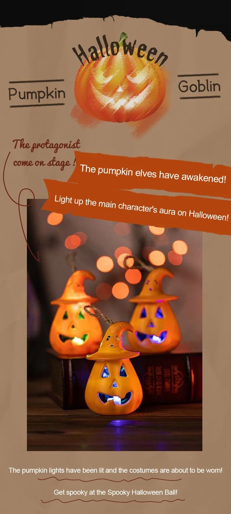 Halloween Pumpkin Skull LED Night Lantern