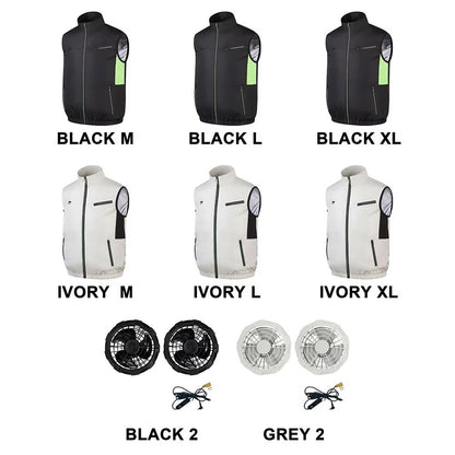 Wearable Cooling Vest with Dual Ice Fans for Outdoor Work and Extreme Heat