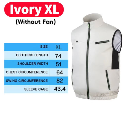 Wearable Cooling Vest with Dual Ice Fans for Outdoor Work and Extreme Heat