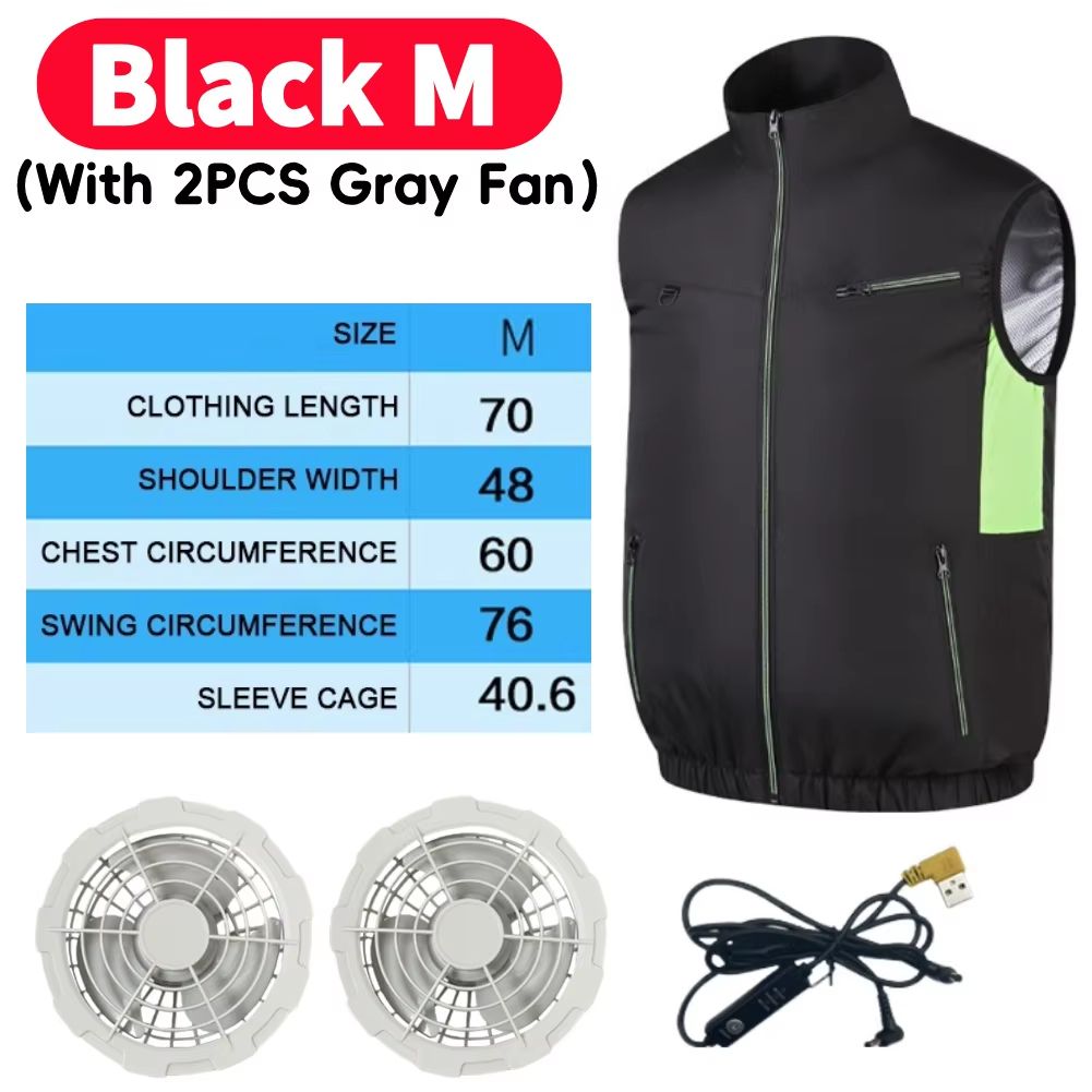 Wearable Cooling Vest with Dual Ice Fans for Outdoor Work and Extreme Heat