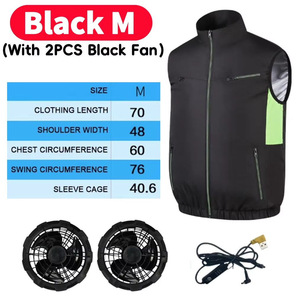 Wearable Cooling Vest with Dual Ice Fans for Outdoor Work and Extreme Heat