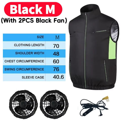 Wearable Cooling Vest with Dual Ice Fans for Outdoor Work and Extreme Heat