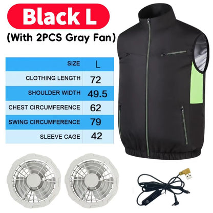 Wearable Cooling Vest with Dual Ice Fans for Outdoor Work and Extreme Heat
