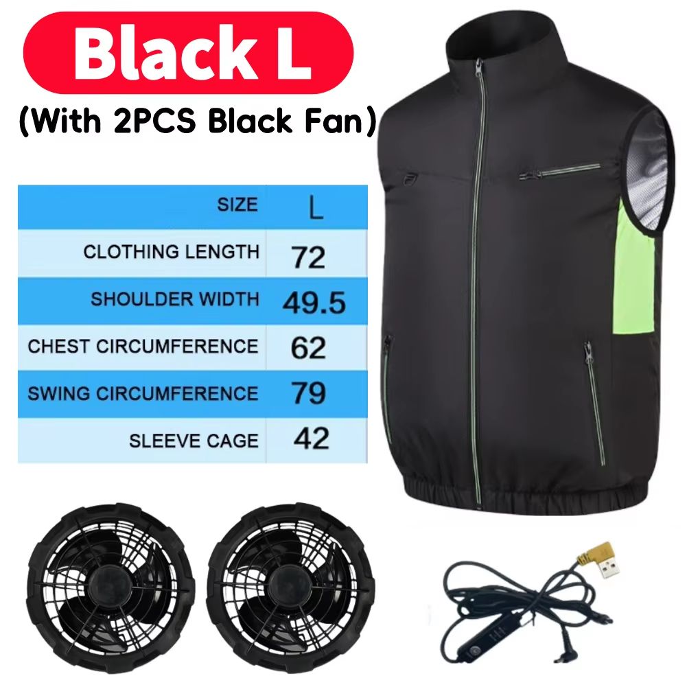 Wearable Cooling Vest with Dual Ice Fans for Outdoor Work and Extreme Heat