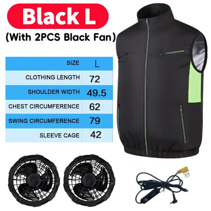 Wearable Cooling Vest with Dual Ice Fans for Outdoor Work and Extreme Heat