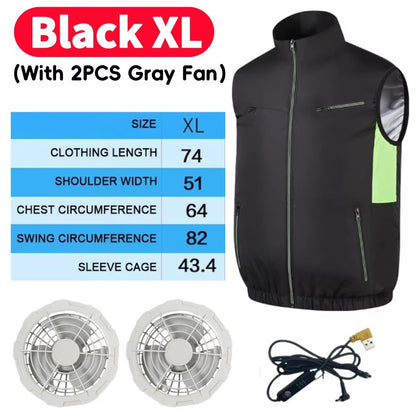 Wearable Cooling Vest with Dual Ice Fans for Outdoor Work and Extreme Heat