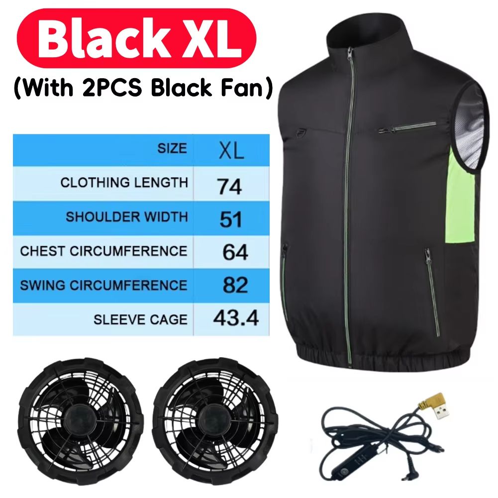 Wearable Cooling Vest with Dual Ice Fans for Outdoor Work and Extreme Heat