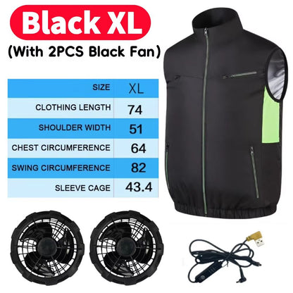 Wearable Cooling Vest with Dual Ice Fans for Outdoor Work and Extreme Heat