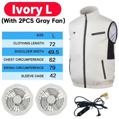 Wearable Cooling Vest with Dual Ice Fans for Outdoor Work and Extreme Heat