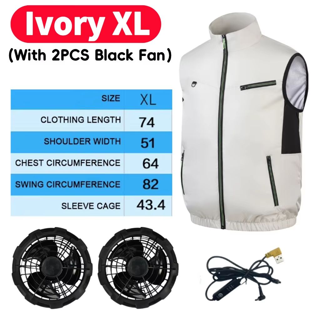 Wearable Cooling Vest with Dual Ice Fans for Outdoor Work and Extreme Heat