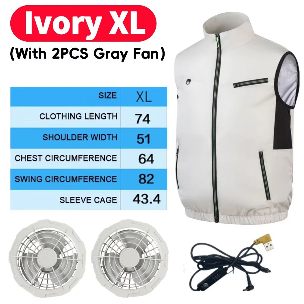 Wearable Cooling Vest with Dual Ice Fans for Outdoor Work and Extreme Heat