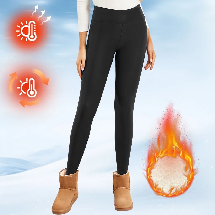 Fleece Lined High Waist Flared Winter Leggings