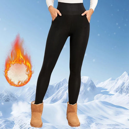 Fleece Lined High Waist Flared Winter Leggings