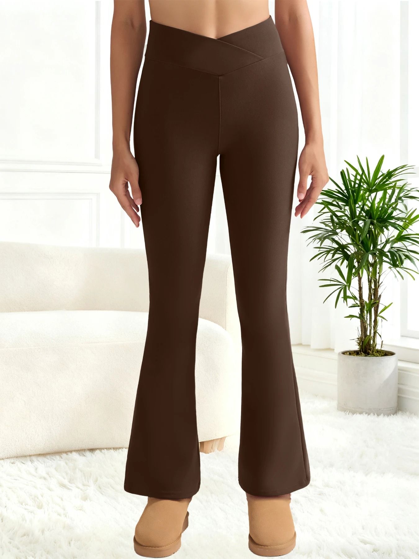 Fleece Lined High Waist Flared Winter Leggings