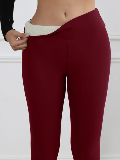 Fleece Lined High Waist Flared Winter Leggings