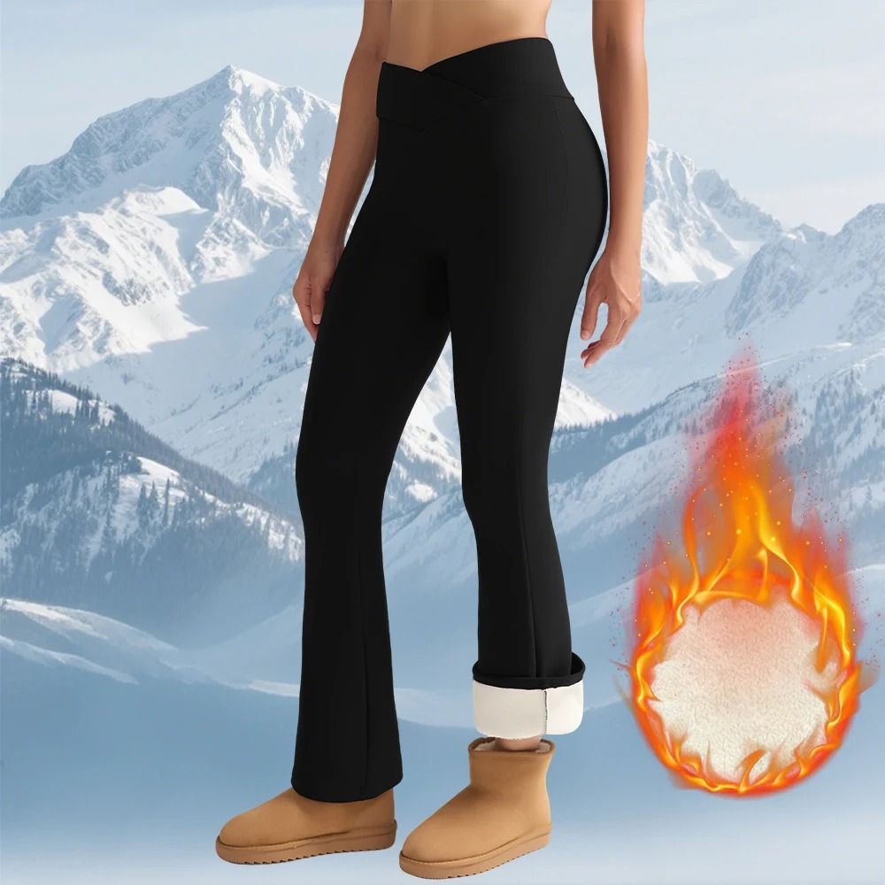 Fleece Lined High Waist Flared Winter Leggings