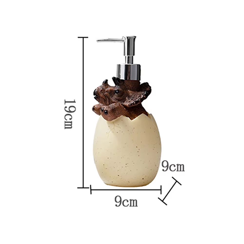 Cute Dinosaur Reusable Liquid Soap Dispenser with Leak Proof Pump for Bathroom and Vanity Use