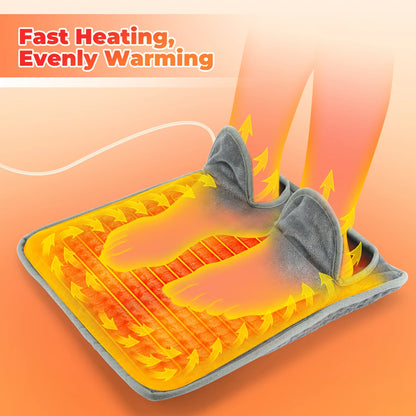 Electric Heating Blanket Foot Warming Mat, Soft Plush Thermal Washable Feet Warmer for Home Office Bedroom