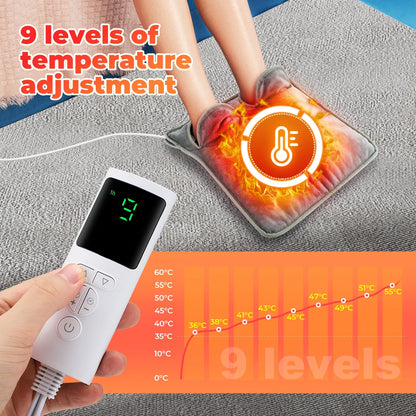 Electric Heating Blanket Foot Warming Mat, Soft Plush Thermal Washable Feet Warmer for Home Office Bedroom