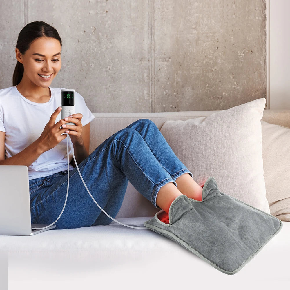Electric Heating Blanket Foot Warming Mat, Soft Plush Thermal Washable Feet Warmer for Home Office Bedroom
