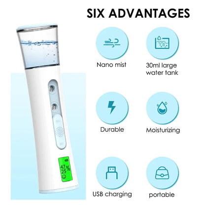 Nano Facial Steamer Mist Spray, Eyelash Extensions Cleaning, Pore Water SPA, Hydrating Face Sprayer USB Care Nebulizer