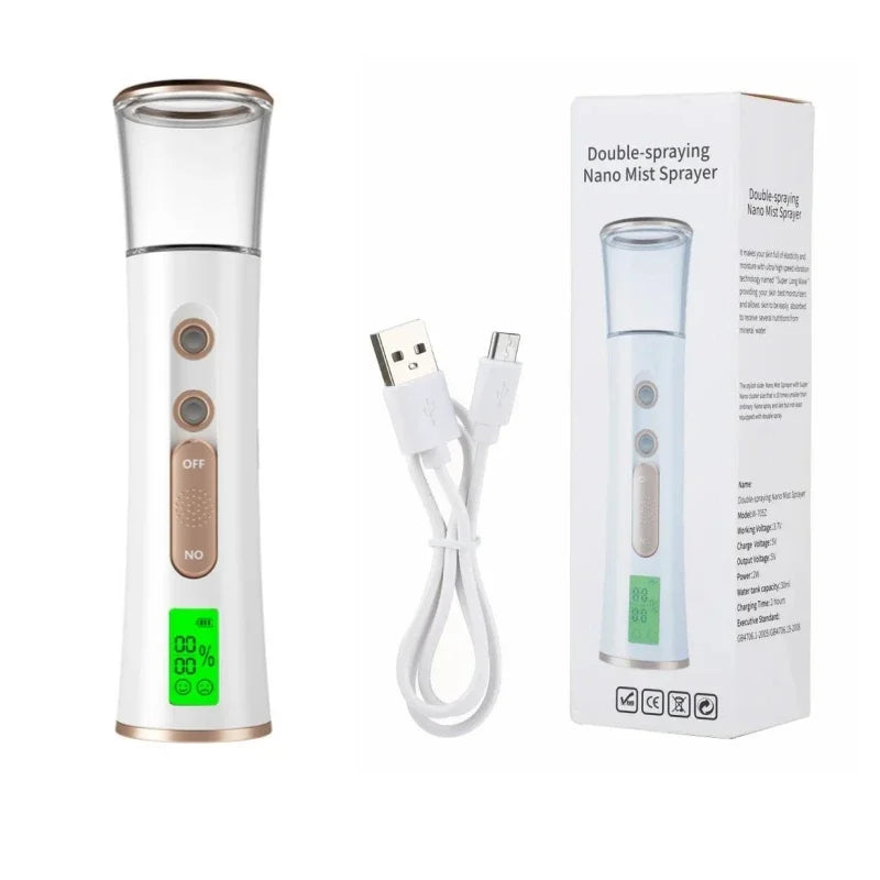 Nano Facial Steamer Mist Spray, Eyelash Extensions Cleaning, Pore Water SPA, Hydrating Face Sprayer USB Care Nebulizer
