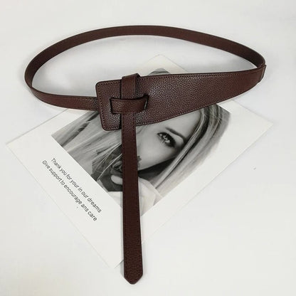 Soft Knot Style PU Leather Waist Belt for Women
