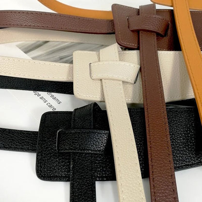 Soft Knot Style PU Leather Waist Belt for Women