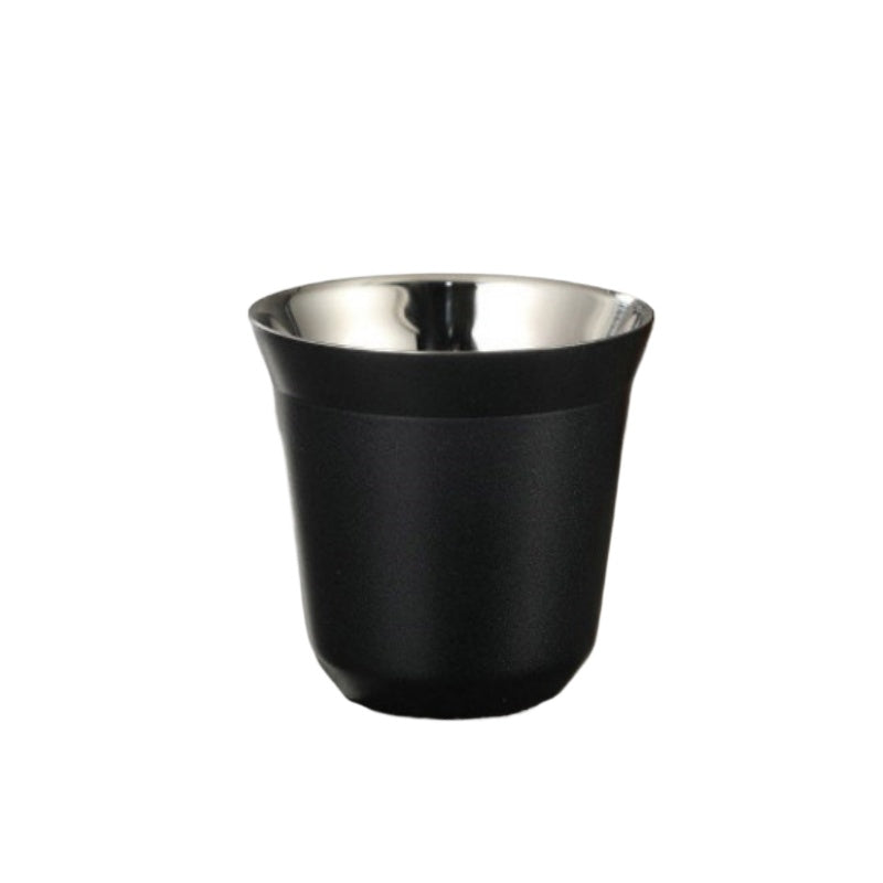 Solid Color Water Cup, Summer New Simple Flat Bottom Cup, Stainless Steel Double-layer Tank, Capsule Coffee Cup