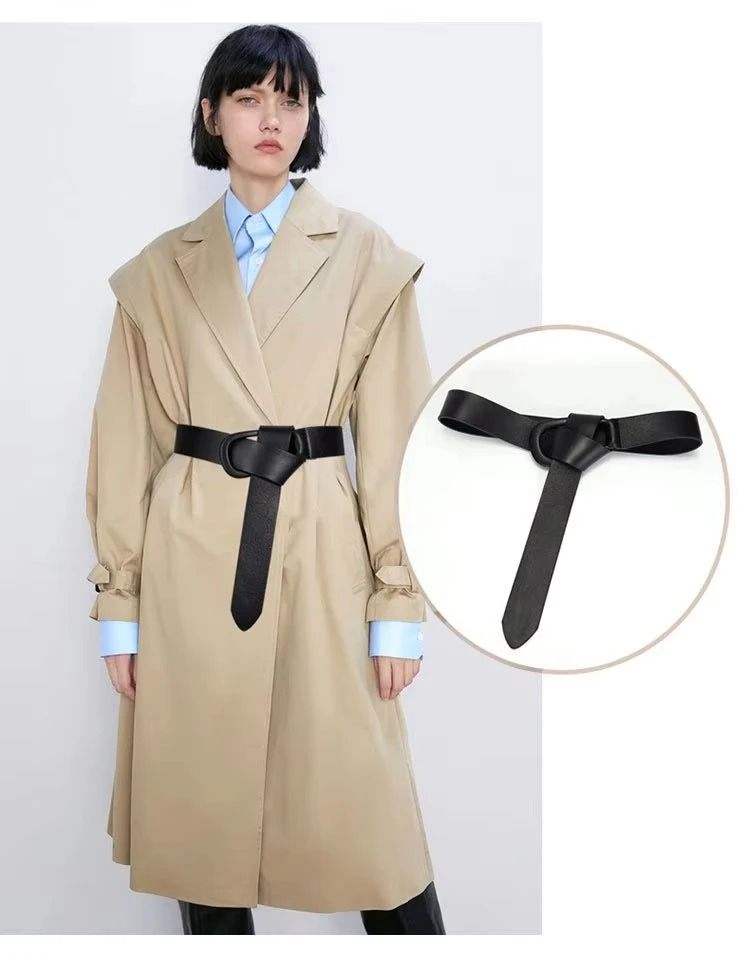 Genuine Leather Knot Style Adjustable Waist Belt