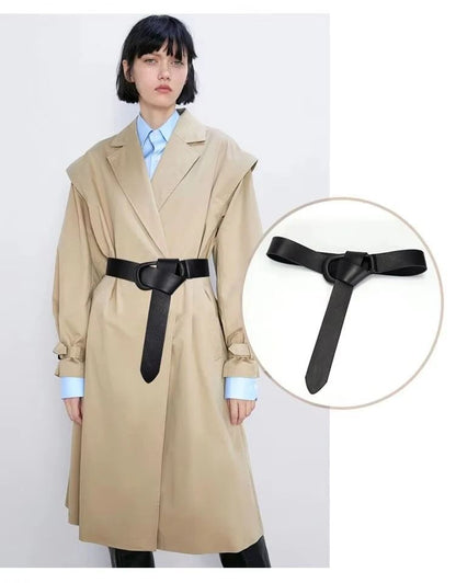 Genuine Leather Knot Style Adjustable Waist Belt