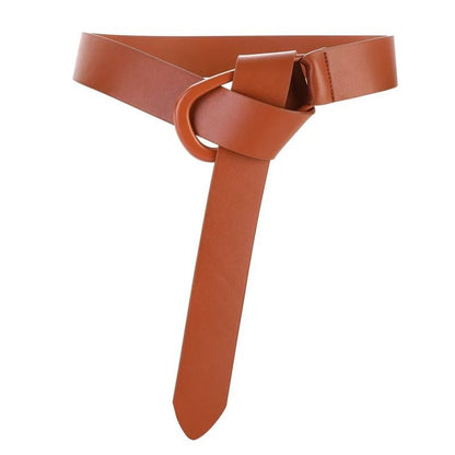 Genuine Leather Knot Style Adjustable Waist Belt