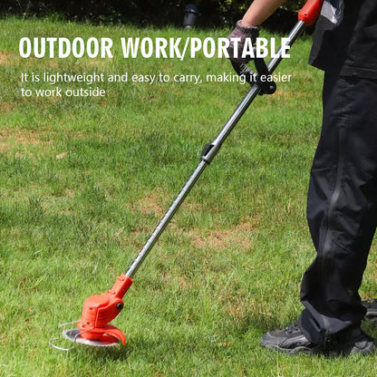 Cordless Handheld Electric Grass Trimmer, Adjustable Lawn Mower Garden Tool for Yard, Weed and Grass Cutting