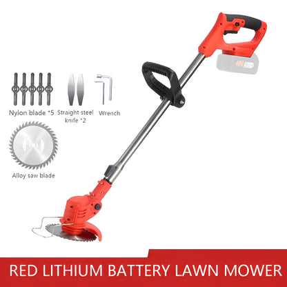 Cordless Handheld Electric Grass Trimmer, Adjustable Lawn Mower Garden Tool for Yard, Weed and Grass Cutting