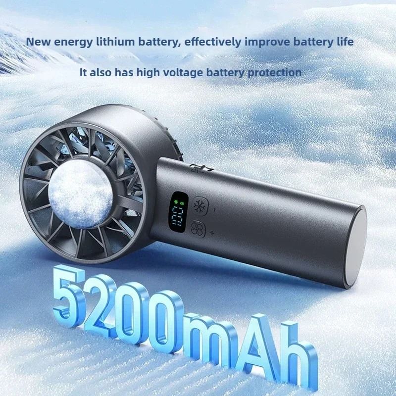 High Speed Handheld Cooling Fan with Ice Compress and LED Display