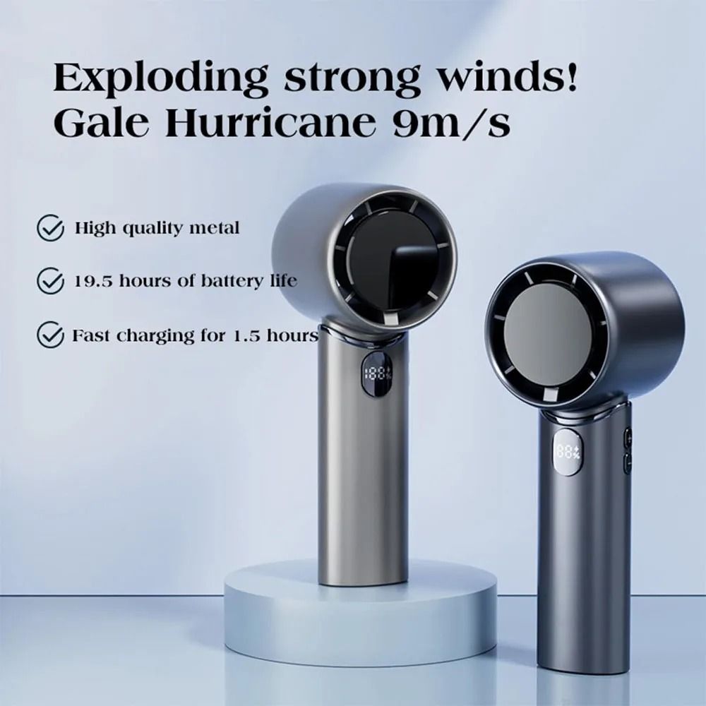 High Speed Handheld Cooling Fan with Ice Compress and LED Display
