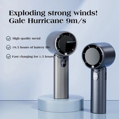High Speed Handheld Cooling Fan with Ice Compress and LED Display