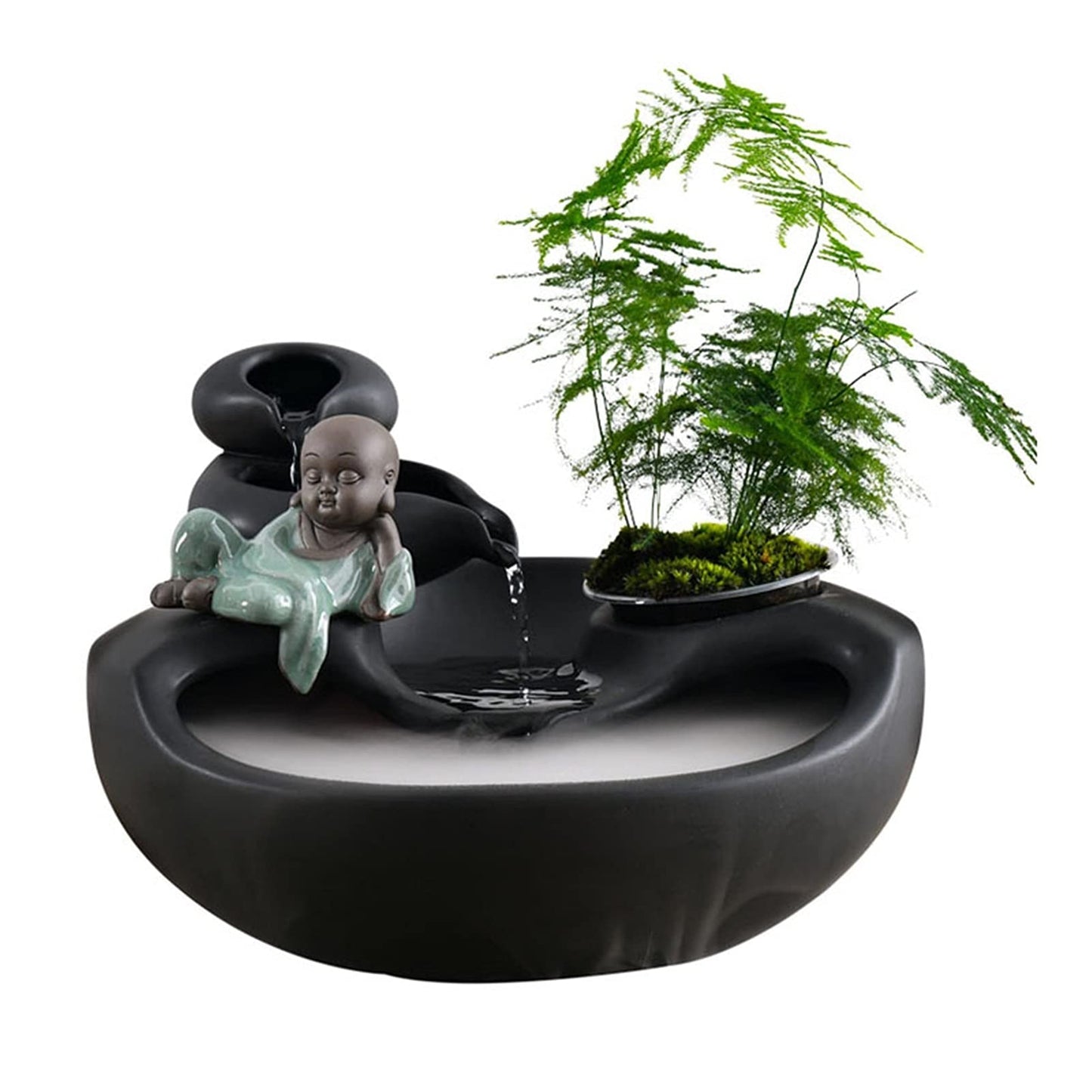 Ceramic Cat Water Fountain – Creative Desktop Waterfall & Indoor Pet Fountain