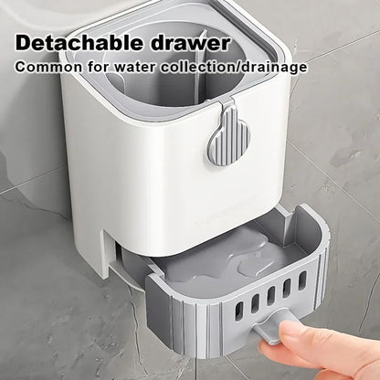 Wall Mounted Silicone Toilet Brush Set with Holder – Flexible Long Handle Bathroom Cleaning Brush