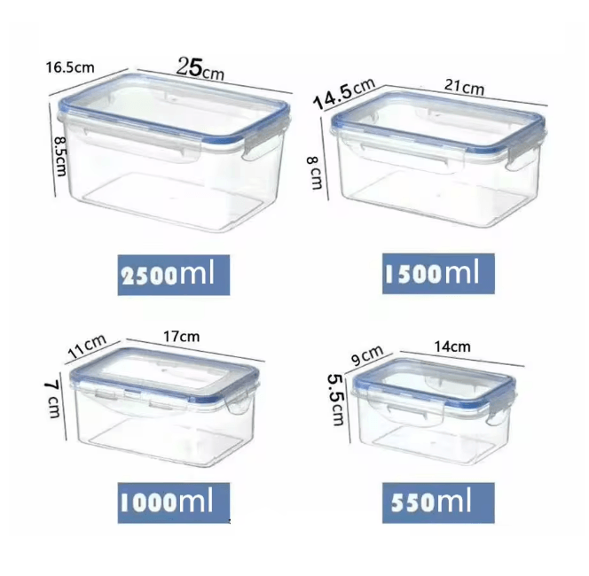 FreshLock Rectangular Food Storage Box Airtight Lunch Container with Lid