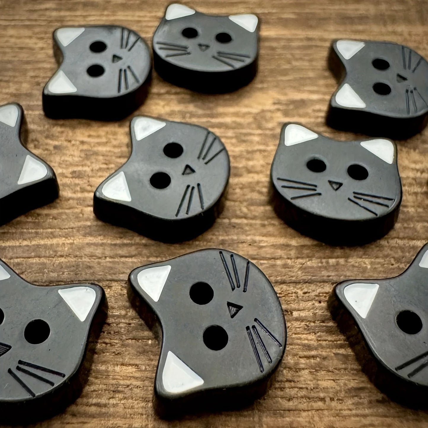 Cute Black Cat Resin Sewing Buttons Decorative Craft Fasteners Set of 10