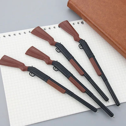 Gun Shaped Ballpoint Pens Set of 5 Unique Smooth Writing Novelty Office Pens
