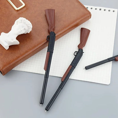 Gun Shaped Ballpoint Pens Set of 5 Unique Smooth Writing Novelty Office Pens